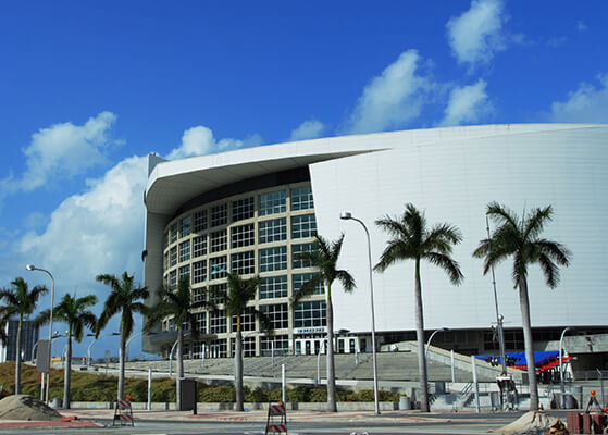 Exterior view of the American Airlines Arena